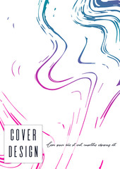 Modern Marble Cover Design for your Business with Abstract Lines. Futuristic Poster, Flyer, Layout with Liquid Pattern for Branding, Identity, Annual Report. Vector minimalistic brochure. Luxury.