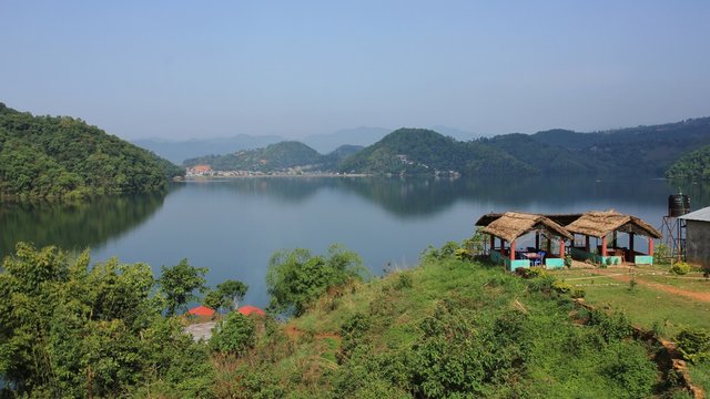 View of lake Begnas, lake near Pokhara.