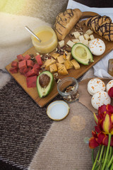 Still life of eating on a picnic in the summer. Close-up