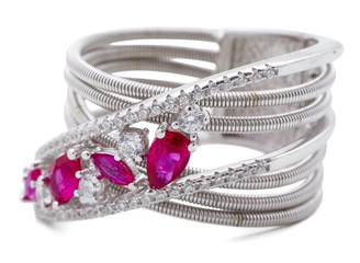 Silver Ring Indian jewelry also know as jewellery, jewel or jewelery isolated on white background