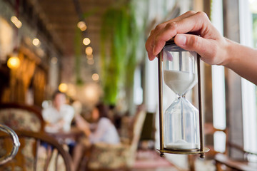 hourglass, hourglass on hand, time countdown, clock with sand