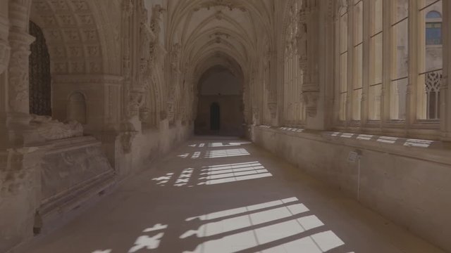Church cloister sunny corridor