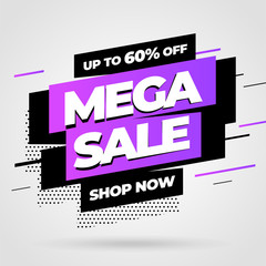Fototapeta premium Sale banner template design, Big sale special offer. Vector illustration.