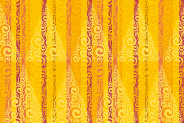 complicated swirl and stripes pattern.