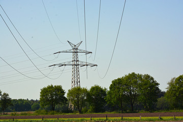 Strommast Hintergrund Freileitungsmast