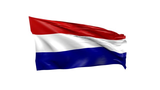 Waving flag of Holland, 3d animation