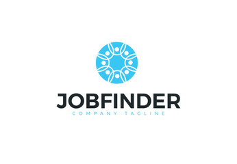 Abstract Employment Agency Vector Logo People Holding Hands