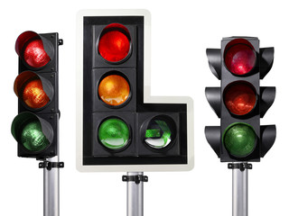 traffic light isolated on white background