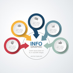 Fototapeta premium Vector infographic template for diagram, graph, presentation, chart, business concept with 5 options.