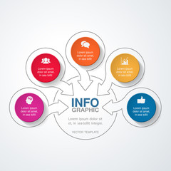 Vector infographic template for diagram, graph, presentation, chart, business concept with 5 options.