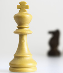 Scacchi fotografati su una scacchiera