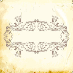 Vector baroque of vintage elements for design. 