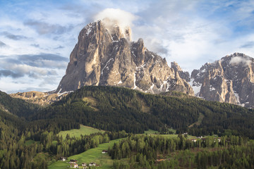 Fototapeta na wymiar Mount Langkofel (Sassolungo) in the Dolomites of South Tyrol, Italy