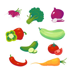 Set of organic and fresh vegetables fresh taste