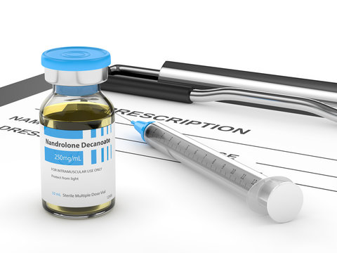 3d render of nandrolone decanoate vial
