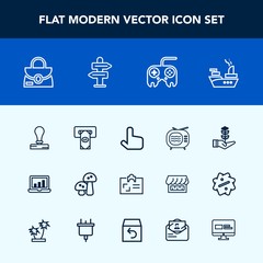Modern, simple vector icon set with war, video, pointer, personal, tree, cash, sea, nature, business, antenna, marine, stationery, paper, style, atm, object, laptop, click, bank, growth, arrow icons