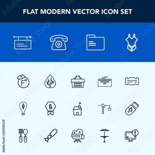 Modern Simple Vector Icon Set With Shop Banner Forest First