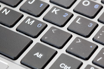 Laptop keyboard closeup