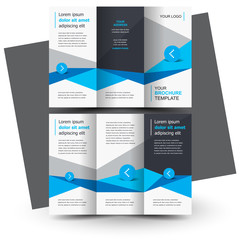 Trifold design template polygonal