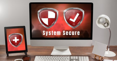Antivirus security protection shields on computer system