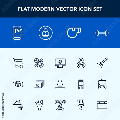 Modern Simple Vector Icon Set With Cycle College Point Modern Simple Vector Icon Set With Cycle College Point Sport Musical Guitar Template Business Currency Workout Gym Email E