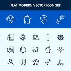 Modern, simple vector icon set with template, radius, delivery, chat, gasoline, price, package, cafe, shop, sewing, cost, office, wheel, packaging, center, transport, point, helm, fashion, car icons