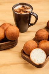 Delicious buñuelos, Colombian cuisine. buñuelos made with flour and cheese.