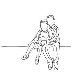  icon, sketch of children sitting