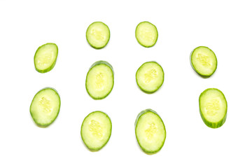 oval cucumber on a white background