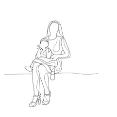  sketch mom and baby sitting