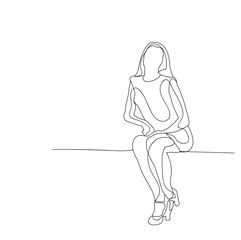 sketch of a girl sitting alone