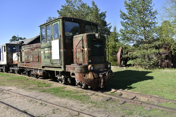 Fototapeta na wymiar An old steam locomotive 