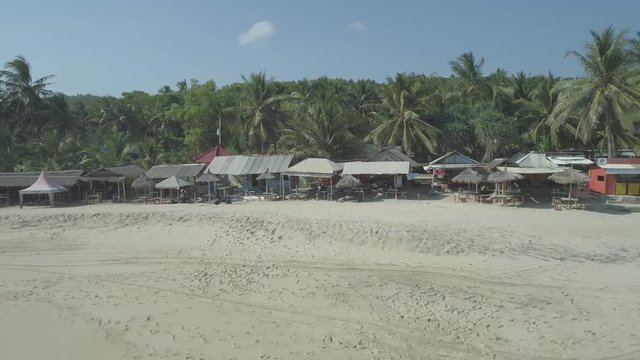 Klayar beach, East Java, Indonesia. Aerial footage in 4K, ungraded, RAW format
