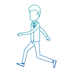Fototapeta na wymiar businessman sad running avatar character vector illustration design