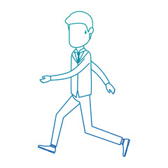 businessman sad running avatar character vector illustration design