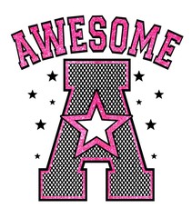 shiny varsity slogan graphic