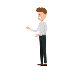 elegant businessman talking avatar character vector illustration design