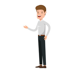 elegant businessman talking avatar character vector illustration design