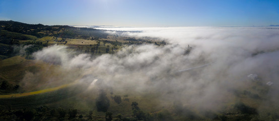 Aerial view of Scenic Rim in Queensland, Australia