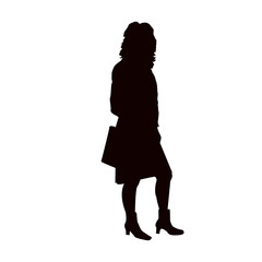 Silhouette of business woman.