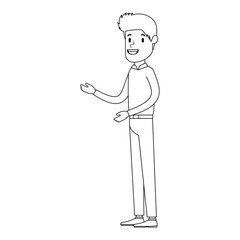 elegant businessman talking avatar character vector illustration design