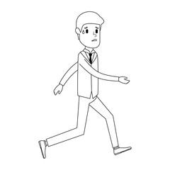 businessman sad running avatar character vector illustration design