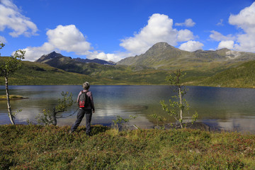 Mountain trip to Stordalsvatnet in Troms Northern Norway