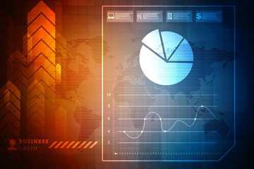 2d rendering Stock market online business concept. business Graph
