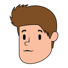 businessman sad head avatar character vector illustration design