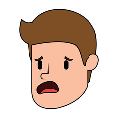 businessman sad head avatar character vector illustration design