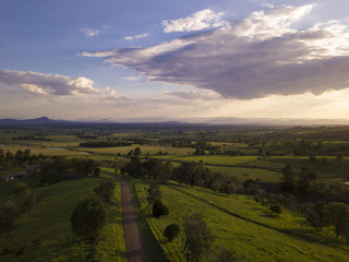 Fototapeta na wymiar Aerial drone view over the scenic rim in Queensland, Australia