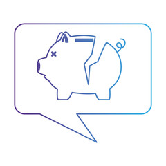 piggy savings in speech bubble vector illustration design