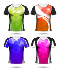 Set of Soccer sport t-shirt layout design poly template and polo shirt vector illustration