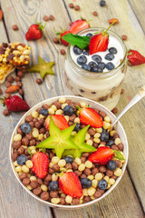 Healthy breakfast, close up